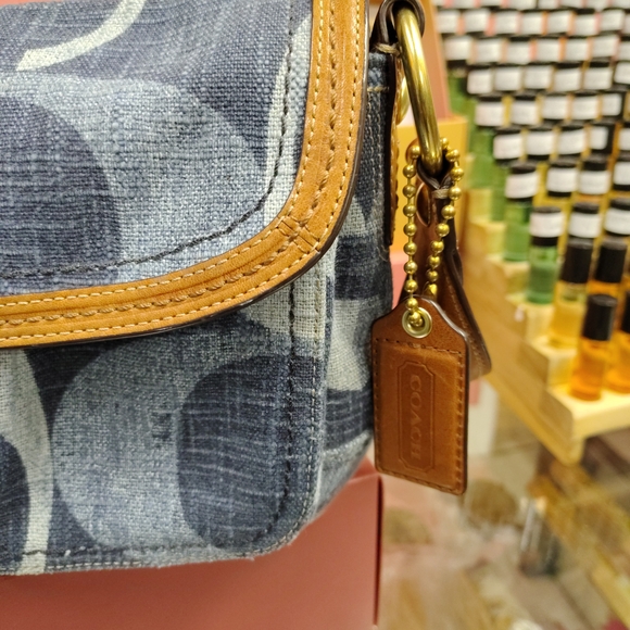 Coach Blue and Brown Crossbody Bag - Picture 9 of 12